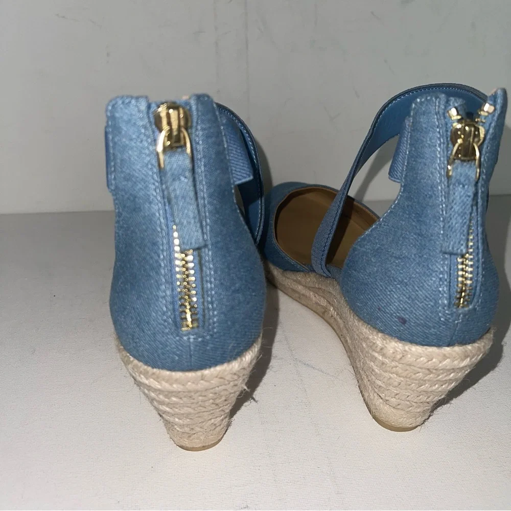 Talbots‎ LYNDSAY D'ORSAY ESPADRILLE WEDGES - DENIM